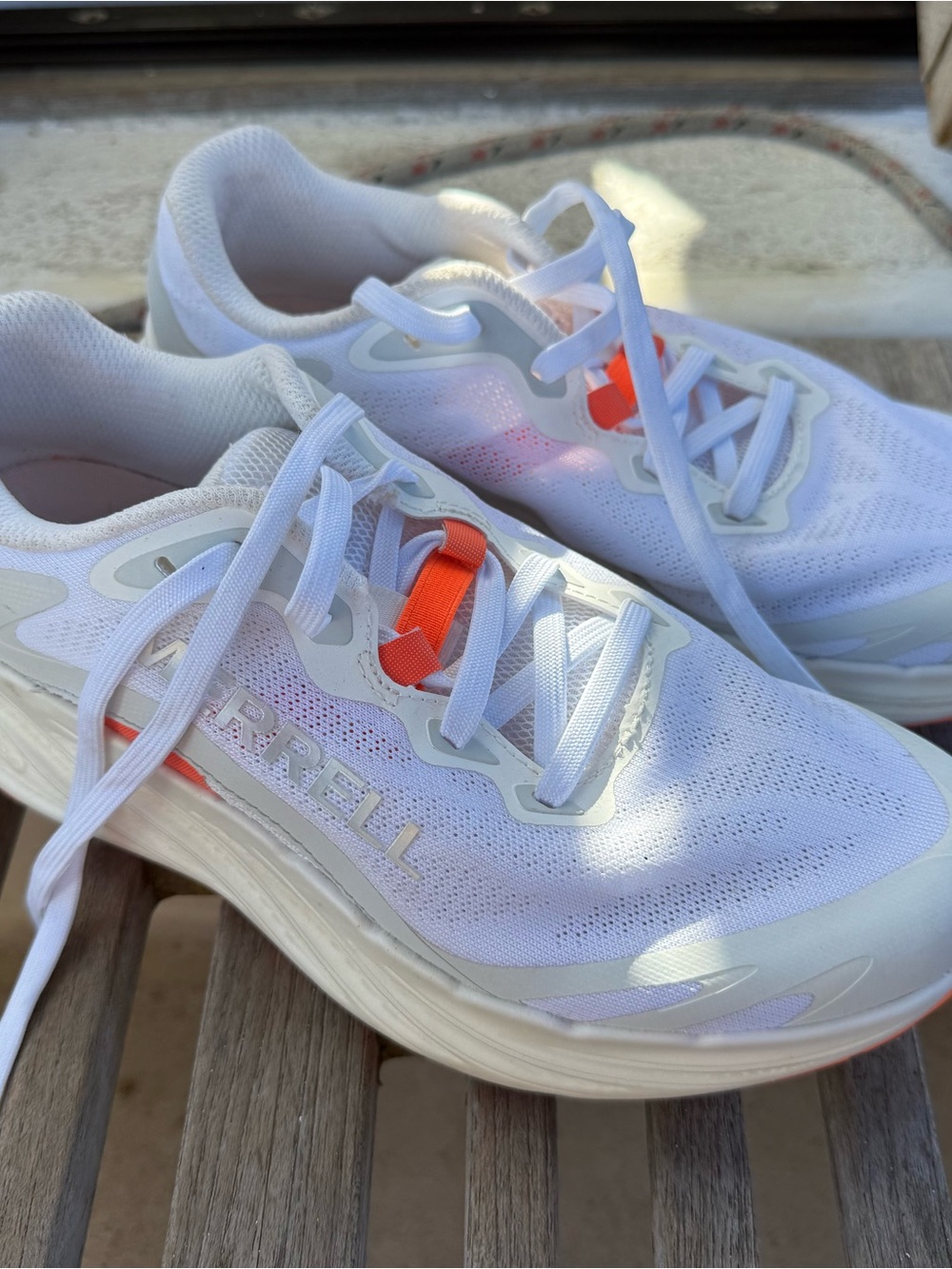 Merrell Women's White Athletic Sneakers with Orange Detail